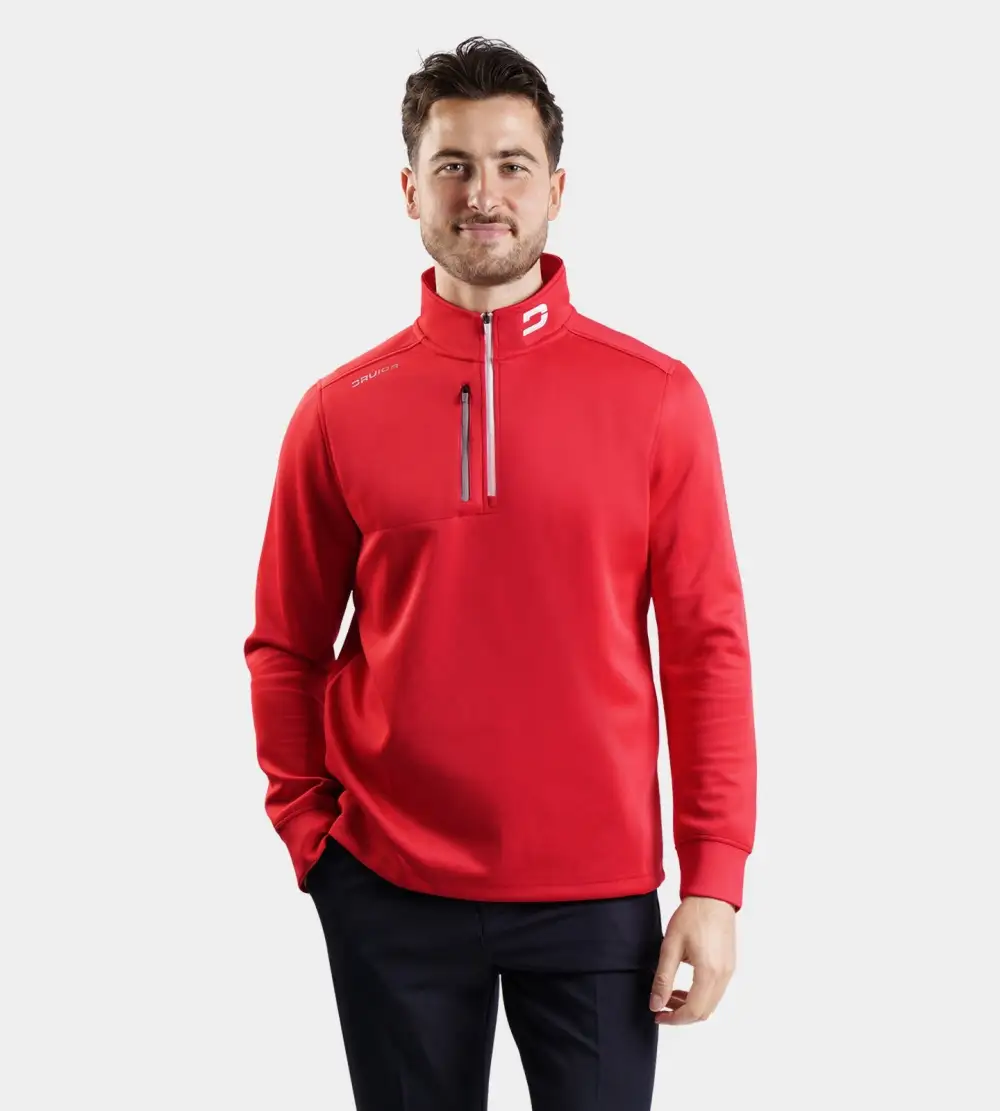 MEN'S ULTRA BLEND GOLF MIDLAYER 1/4 ZIP - RED - Image 3