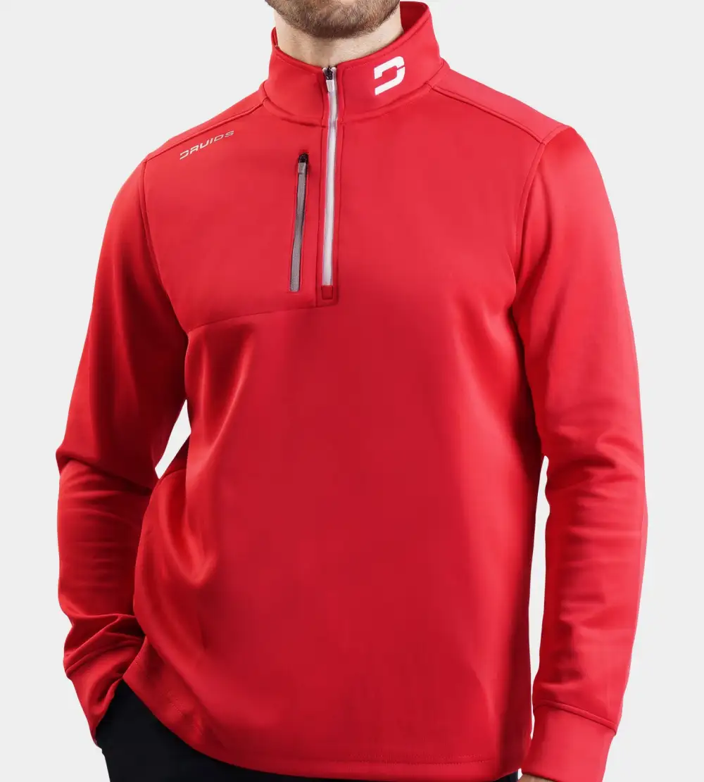 MEN'S ULTRA BLEND GOLF MIDLAYER 1/4 ZIP - RED - Image 7