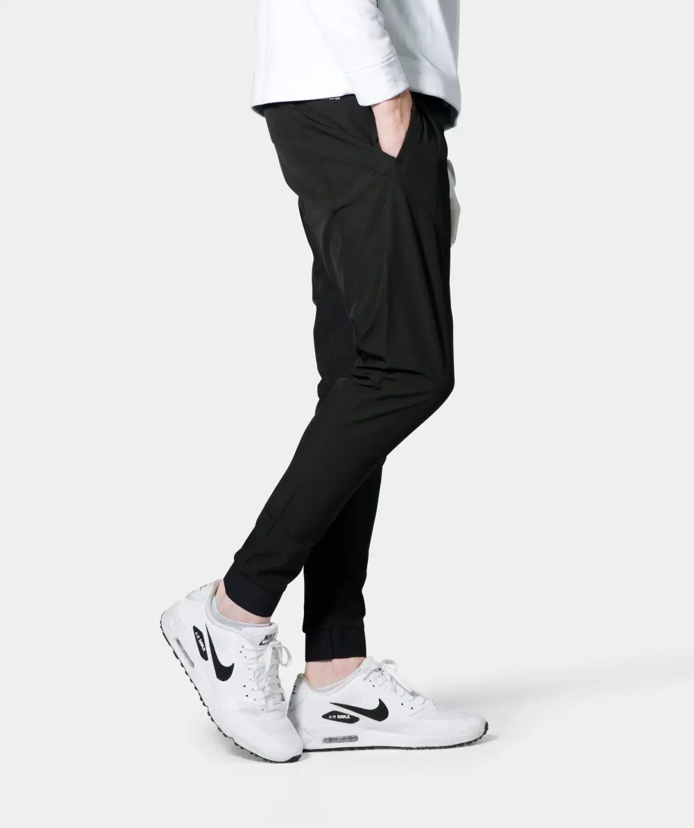 LUXE GOLF JOGGERS - BLACK - Image 3