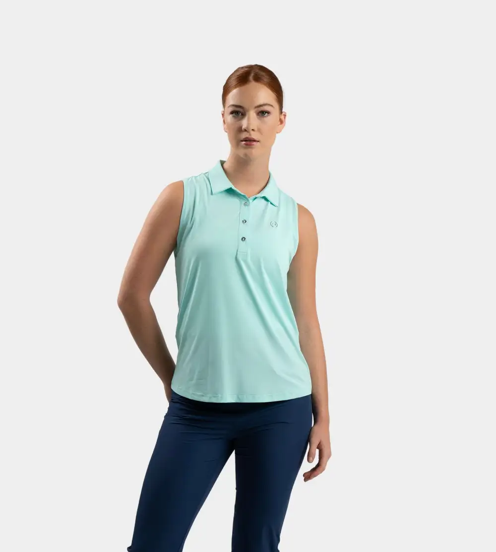 LADIES ELITE SLEEVELESS POLO - MINT