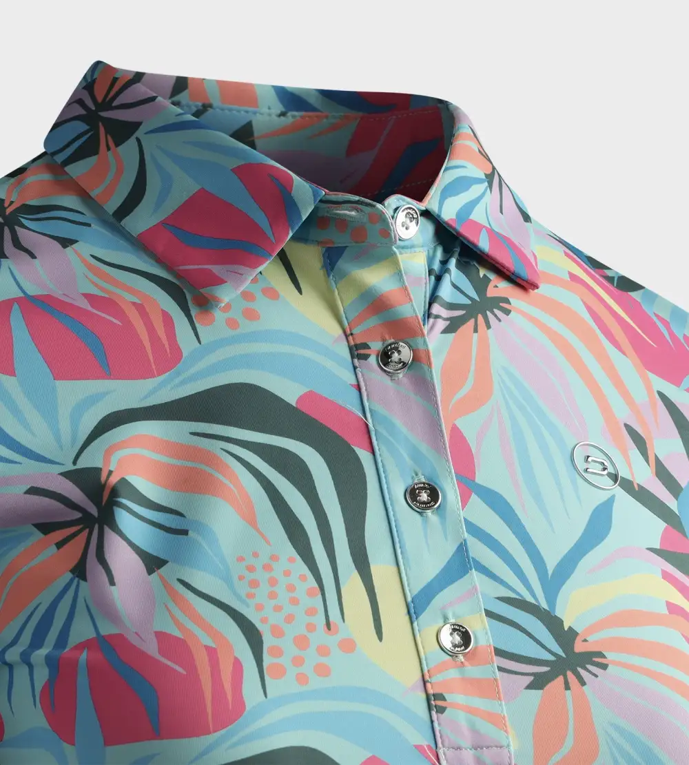 LADIES TROPIC POLO - GREEN - Image 4