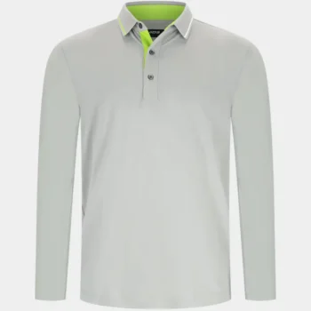 BAND LONG SLEEVE POLO - GREY