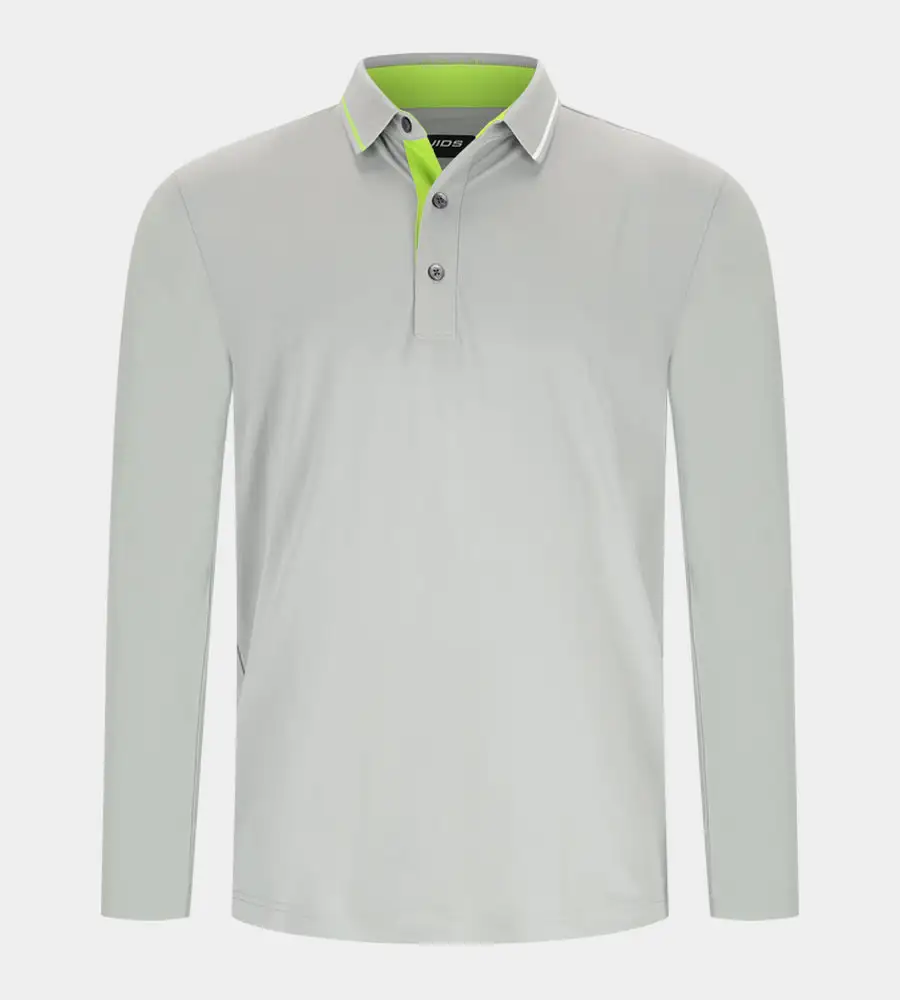 BAND LONG SLEEVE POLO - GREY