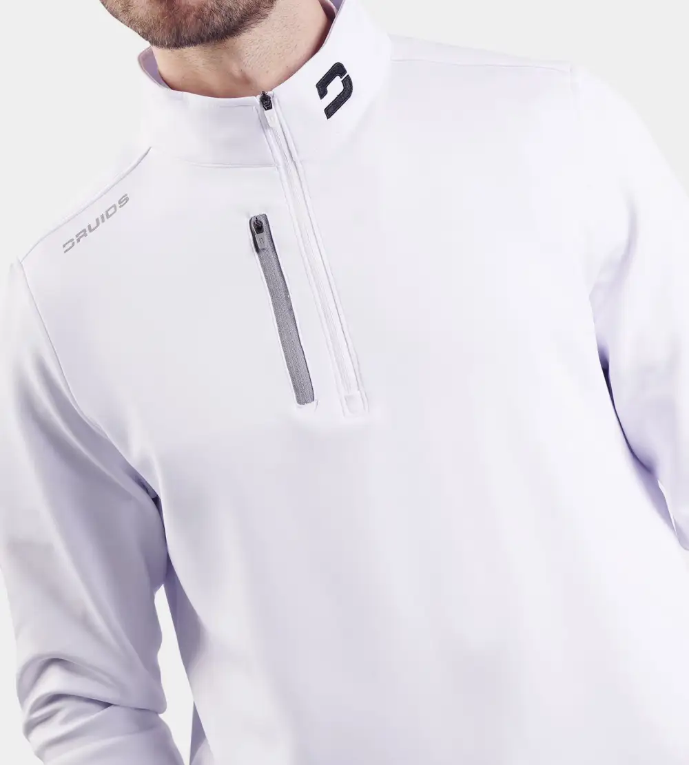 MEN'S ULTRA BLEND GOLF MIDLAYER 1/4 ZIP - WHITE - Image 6