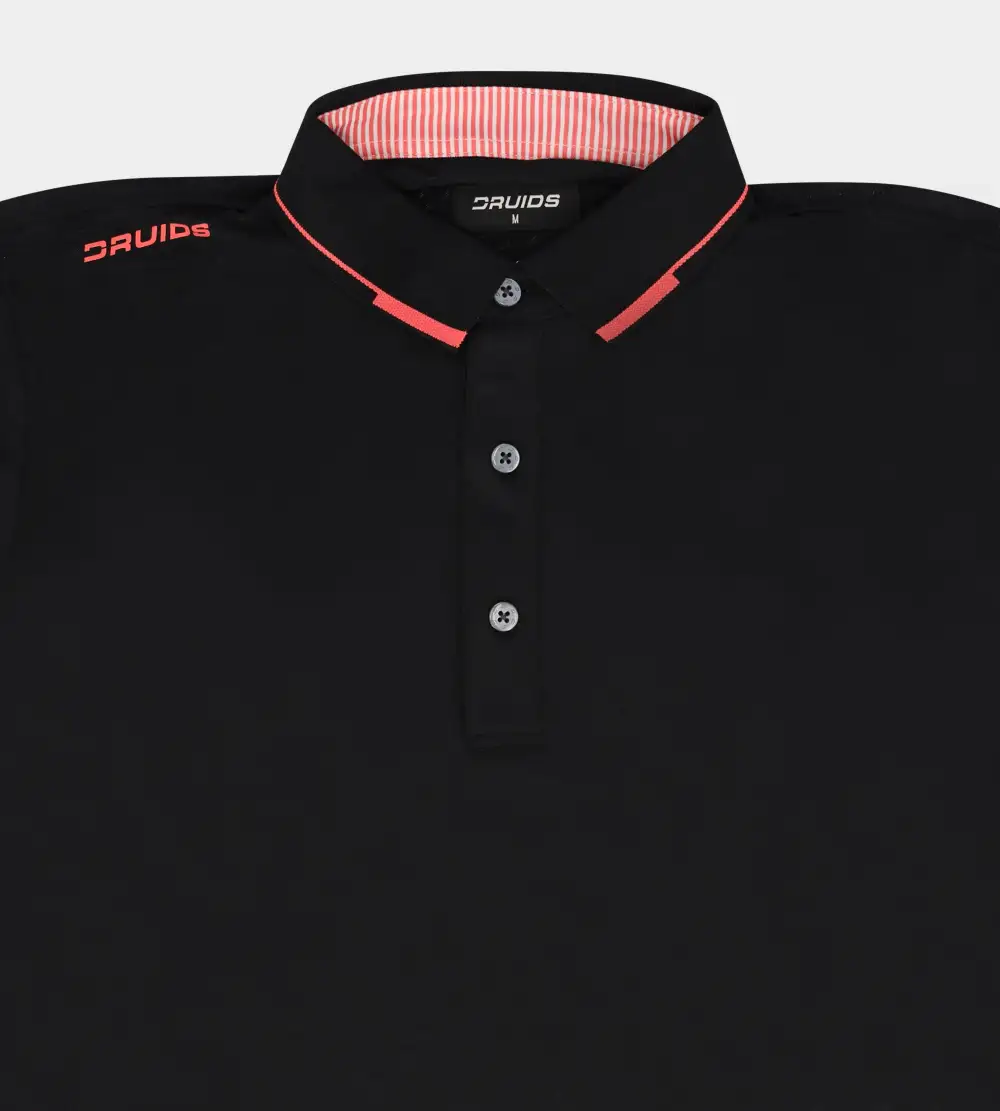 LEADER LONG SLEEVE POLO - BLACK/PINK - Image 6