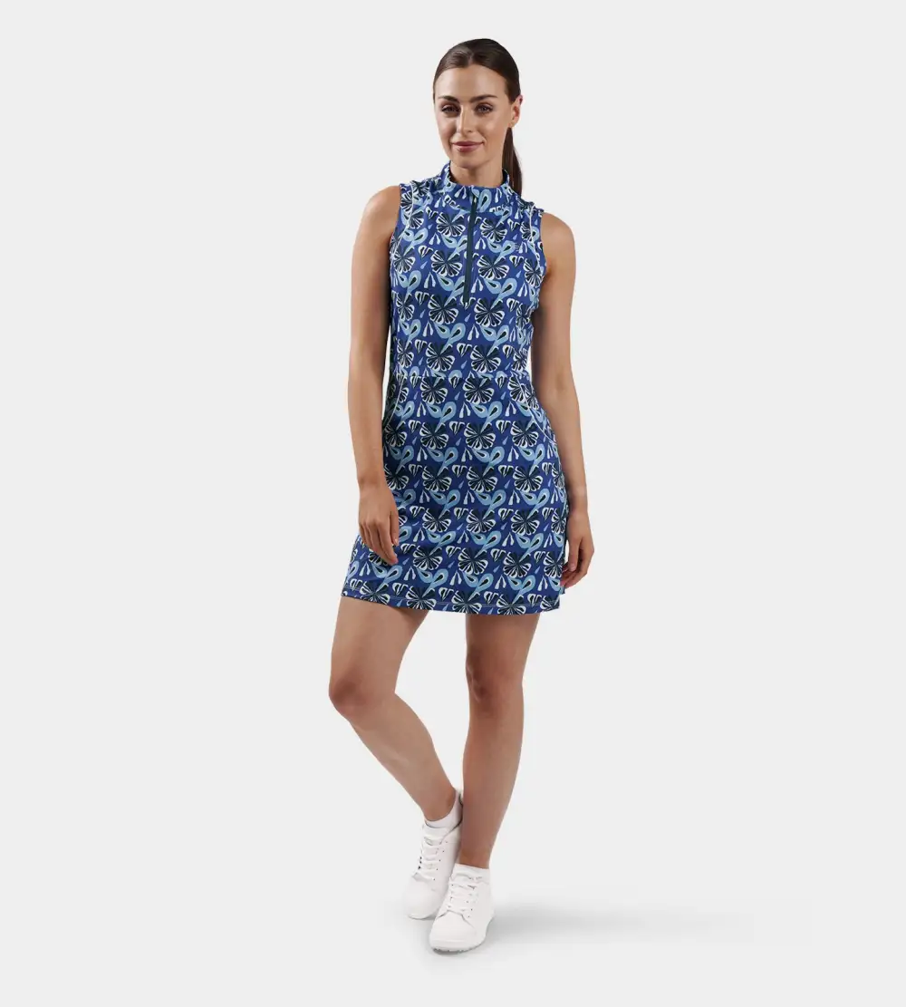 LADIES LUXE DRESS - FLORAL BLUE - Image 7