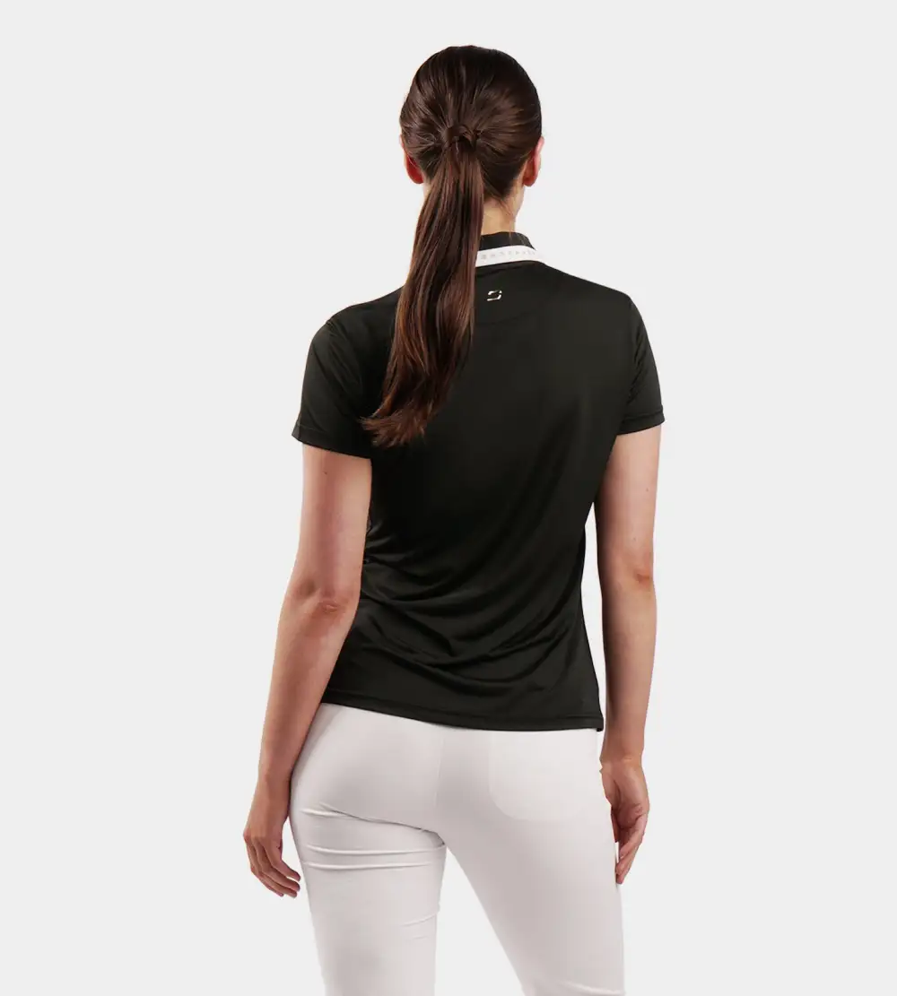 LADIES COUTURE POLO - BLACK - Image 2