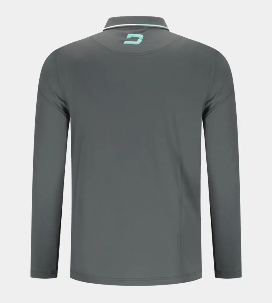 BAND LONG SLEEVE POLO - CHARCOAL - Image 2