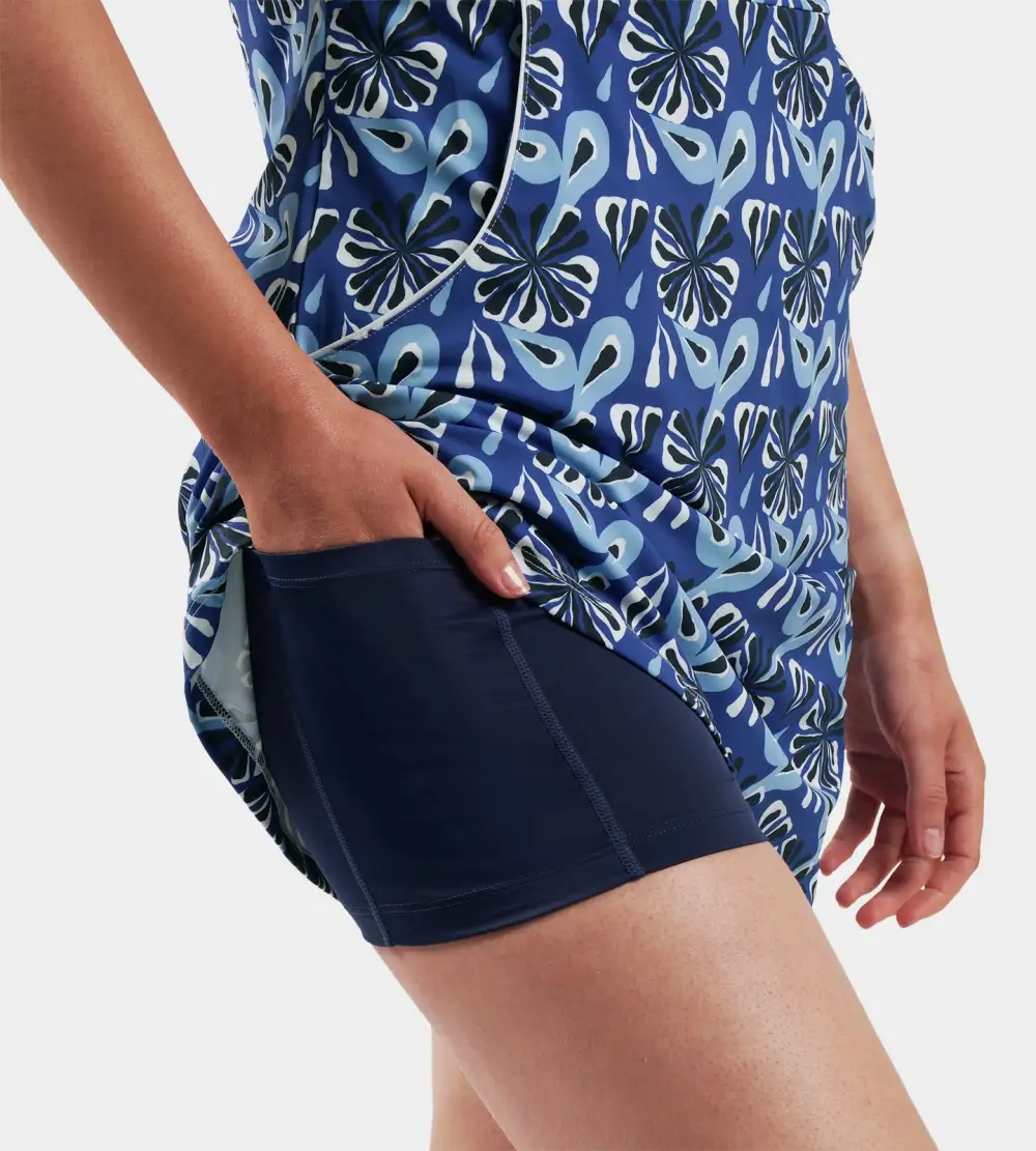 LADIES LUXE DRESS - FLORAL BLUE - Image 6