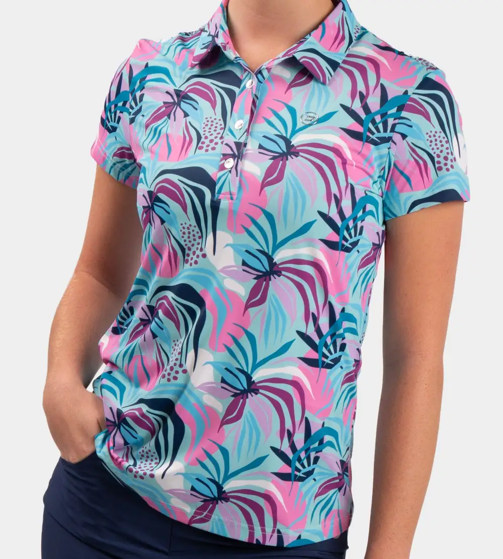 LADIES TROPIC POLO - MINT - Image 2