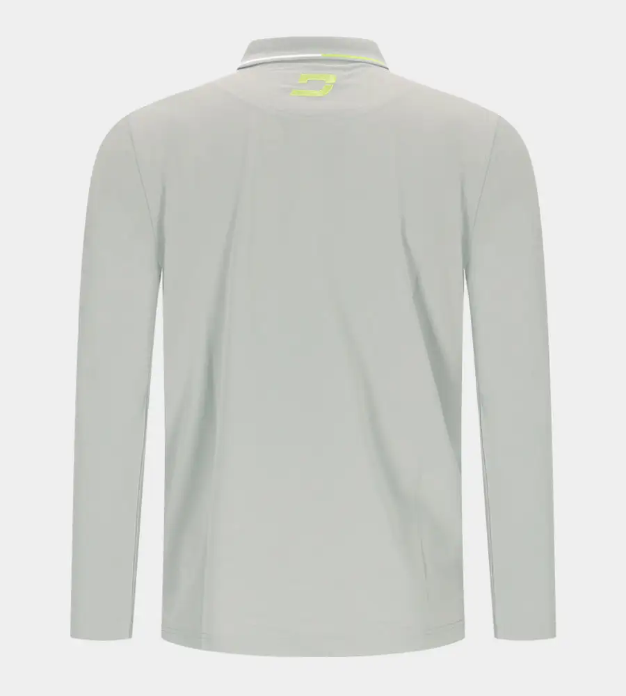 BAND LONG SLEEVE POLO - GREY - Image 2