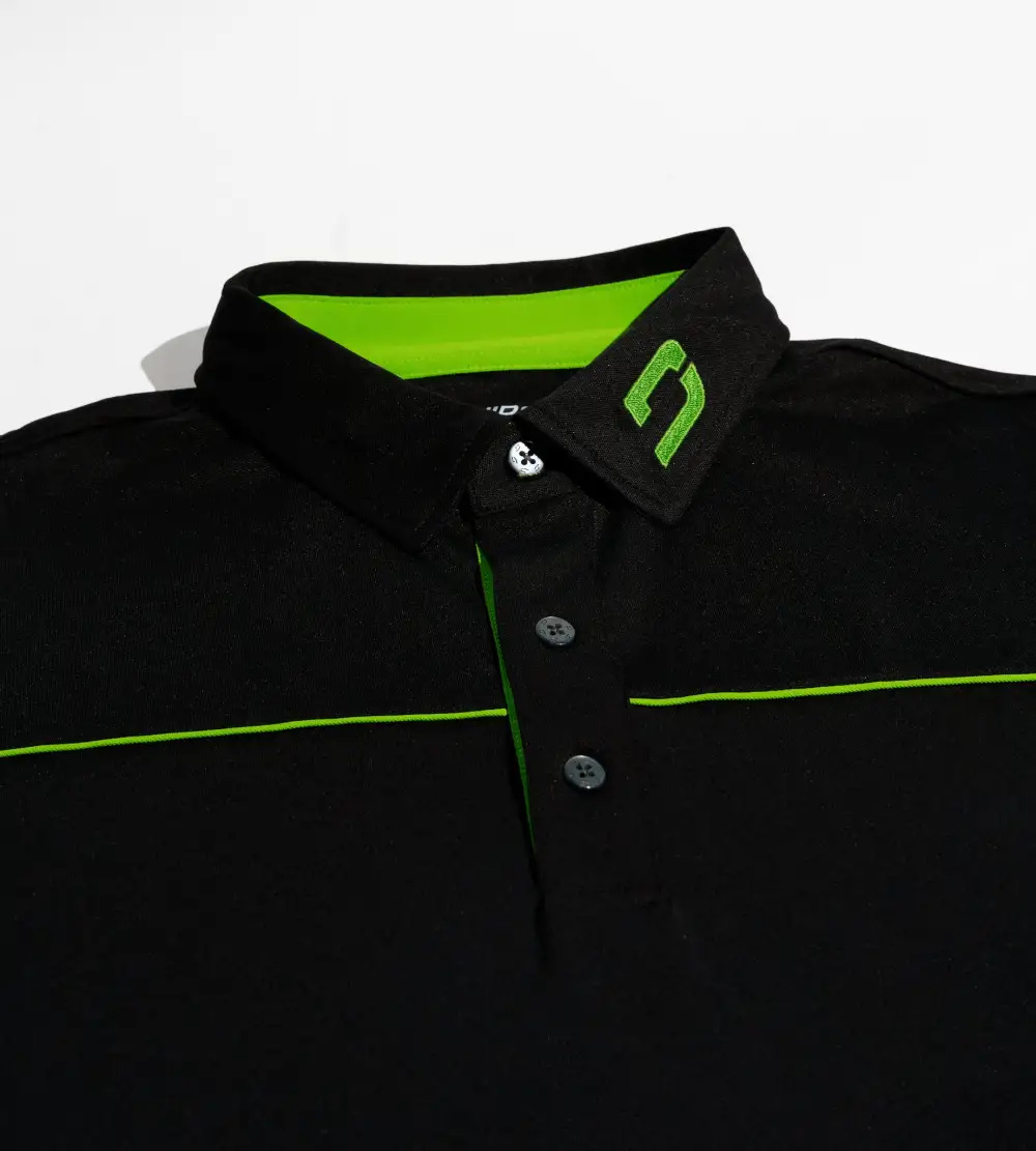 BLOCK PIQUE POLO - BLACK - Image 3