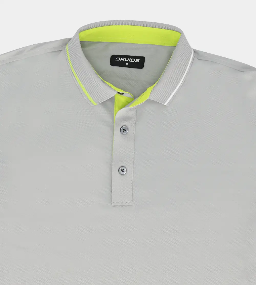 BAND LONG SLEEVE POLO - GREY - Image 5