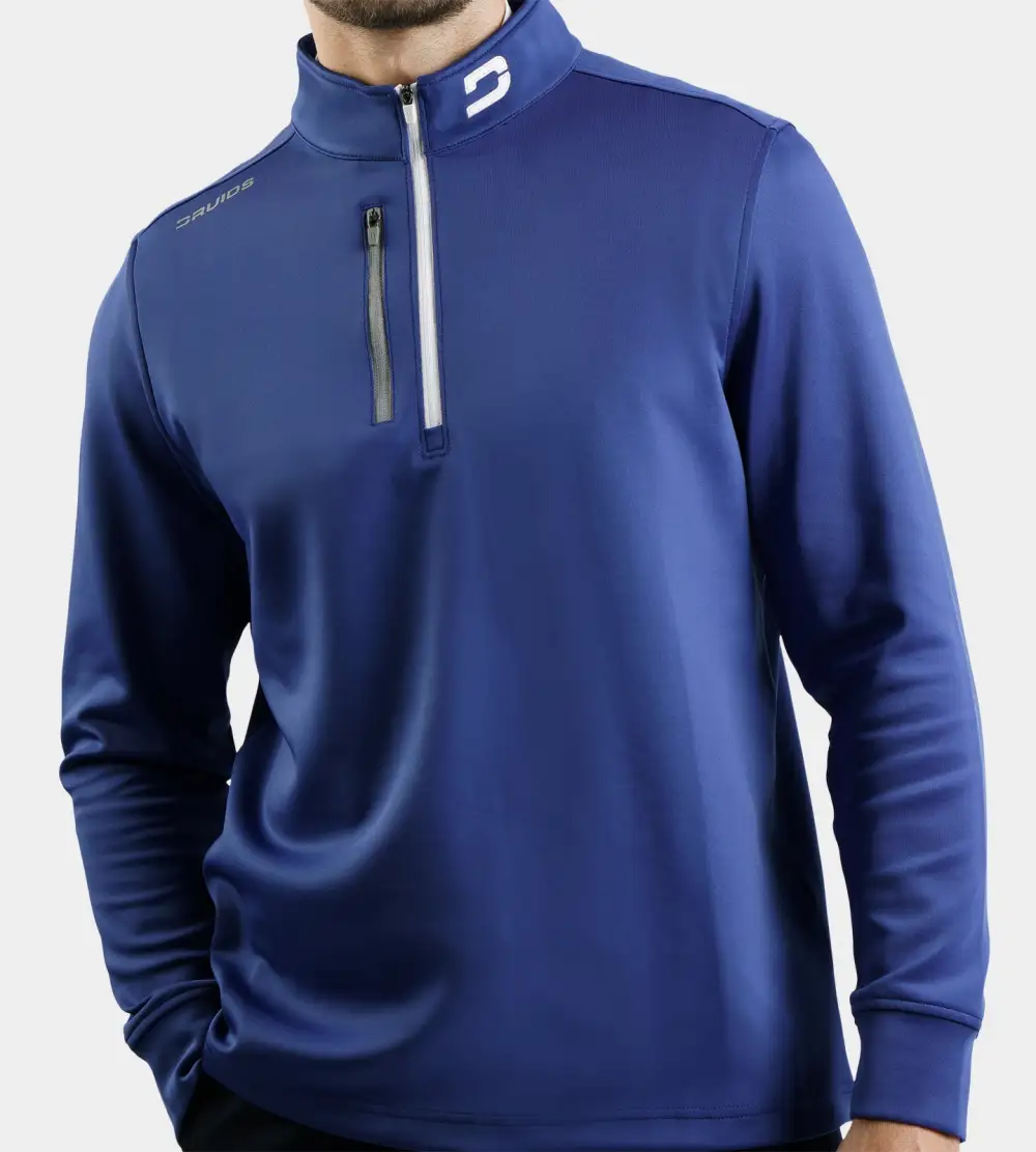 MEN'S ULTRA BLEND GOLF MIDLAYER 1/4 ZIP - BLUE - Image 6