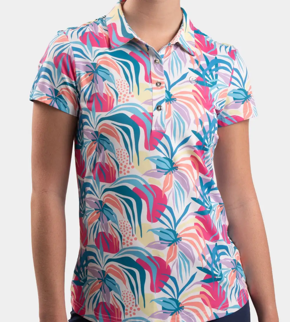 LADIES TROPIC POLO - WHITE - Image 2