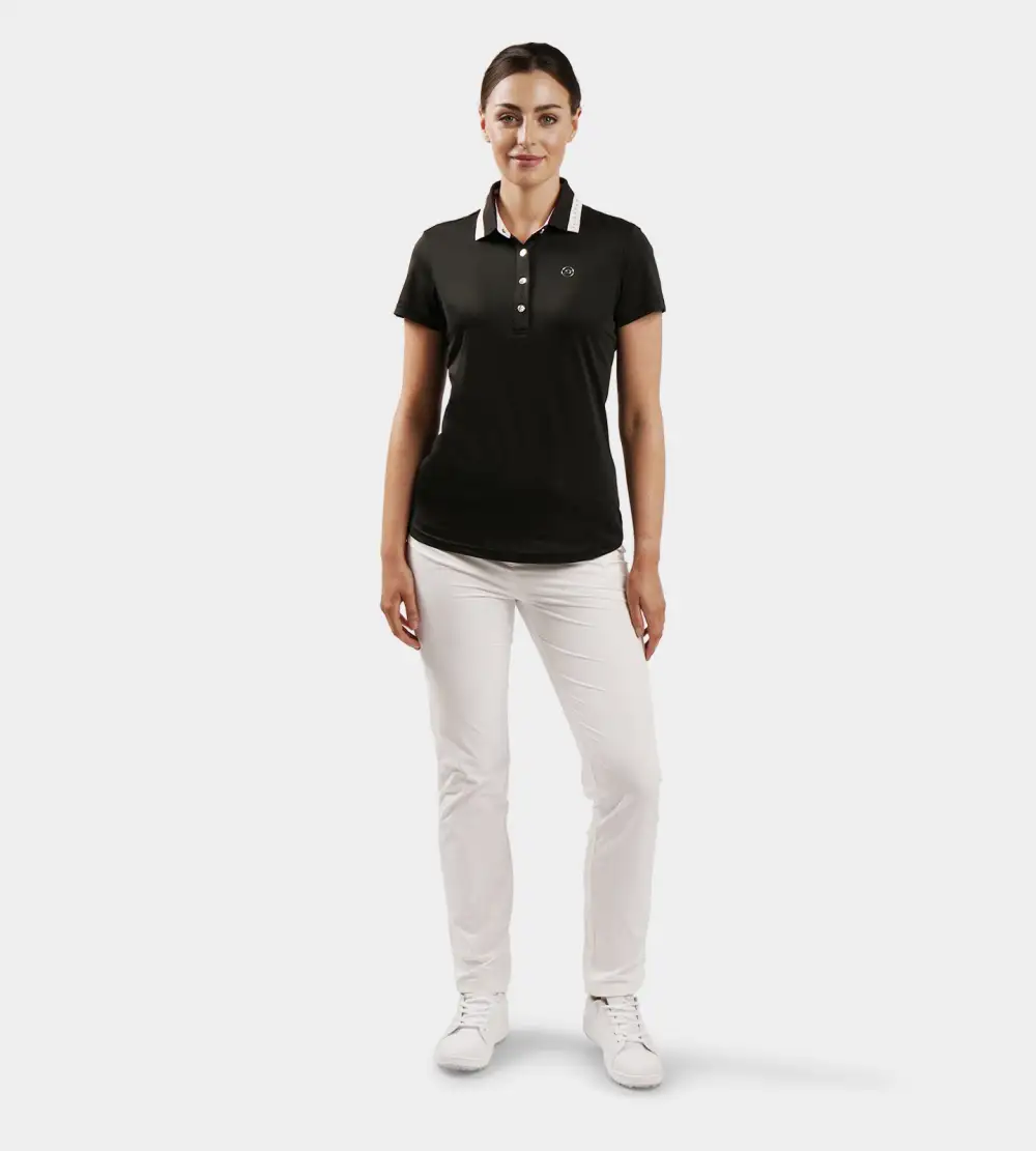 LADIES COUTURE POLO - BLACK - Image 6