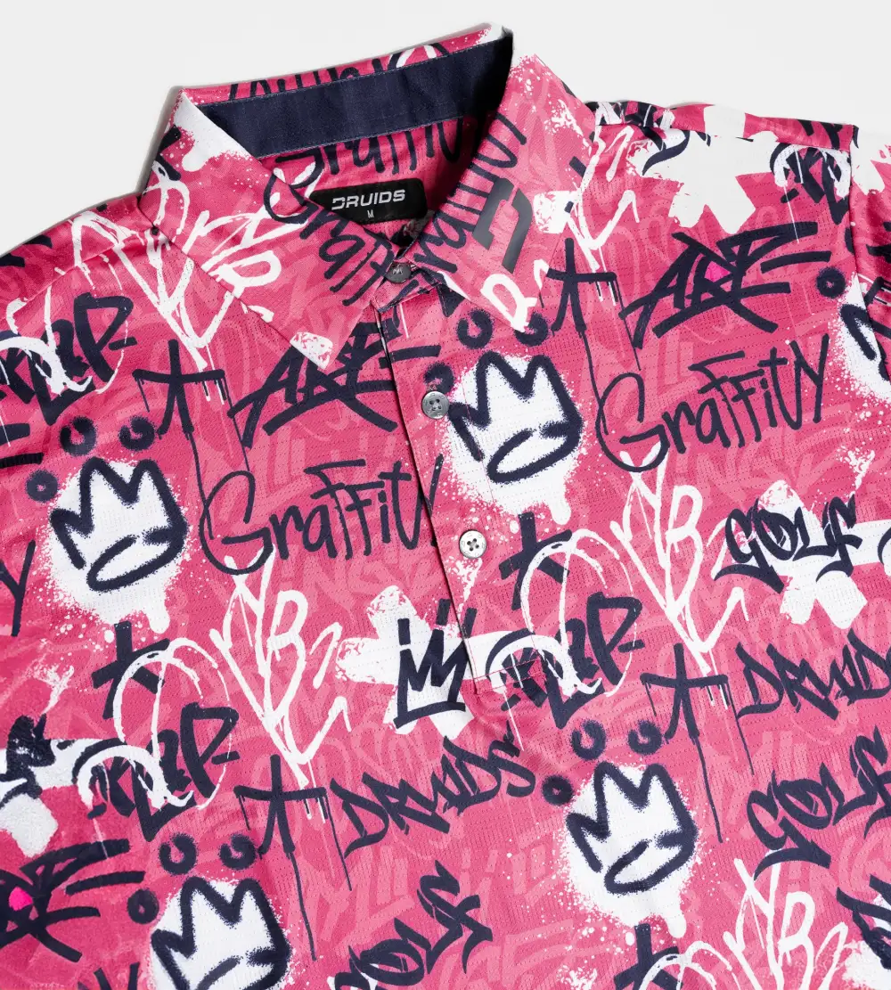 GRAFFITI POLO - PINK - Image 3