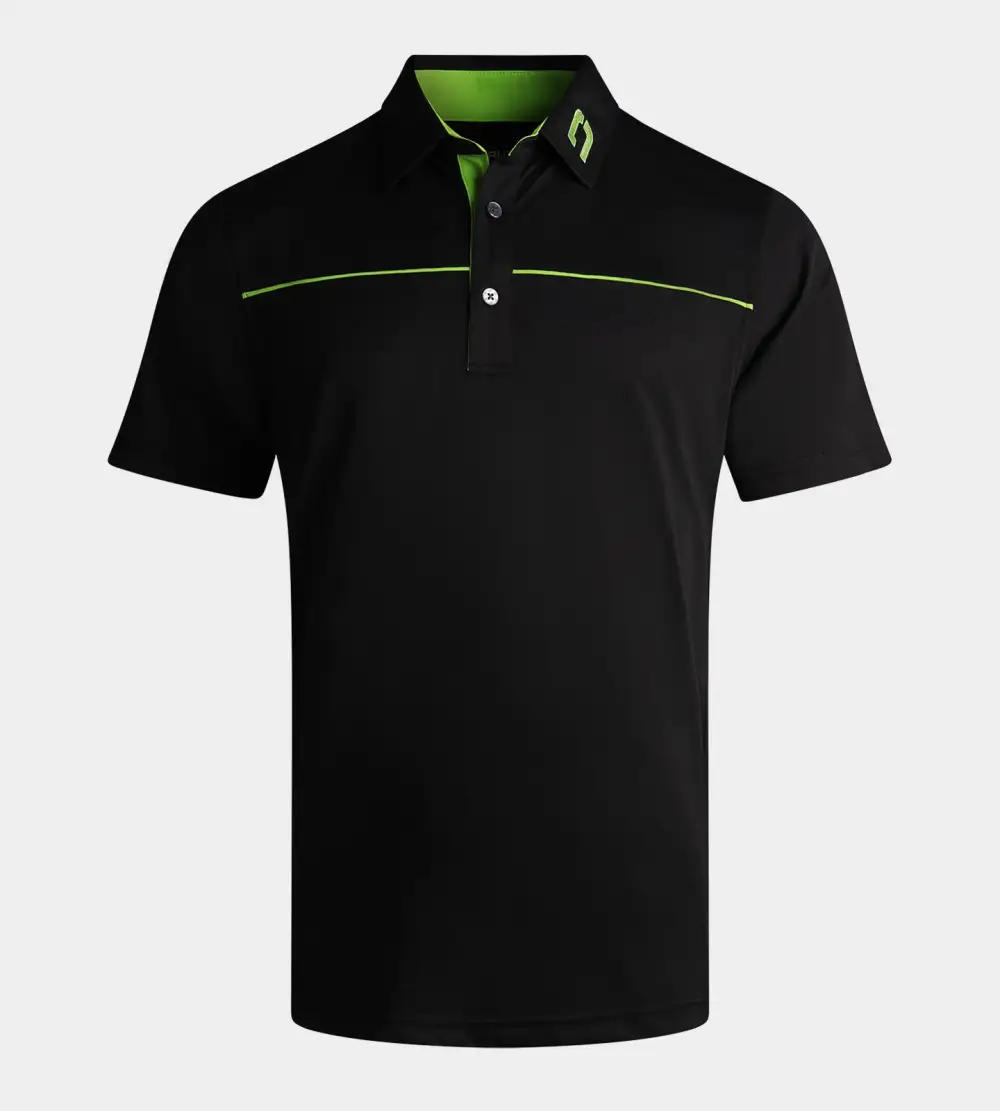 BLOCK PIQUE POLO - BLACK