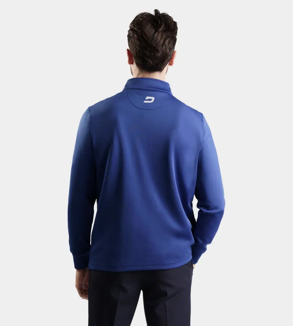 MEN'S ULTRA BLEND GOLF MIDLAYER 1/4 ZIP - BLUE - Image 4