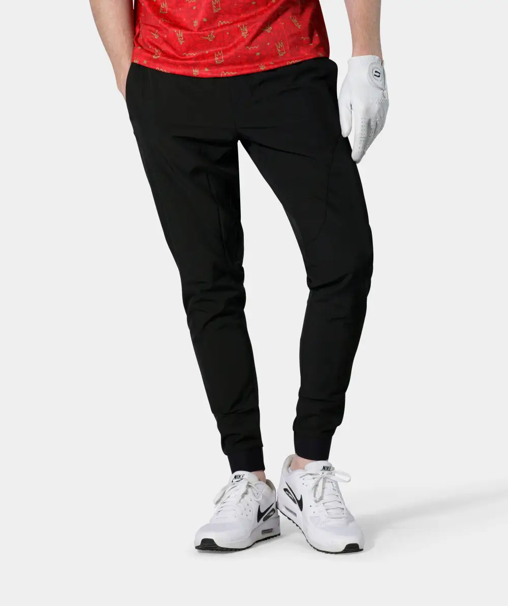 LUXE GOLF JOGGERS - BLACK - Image 4