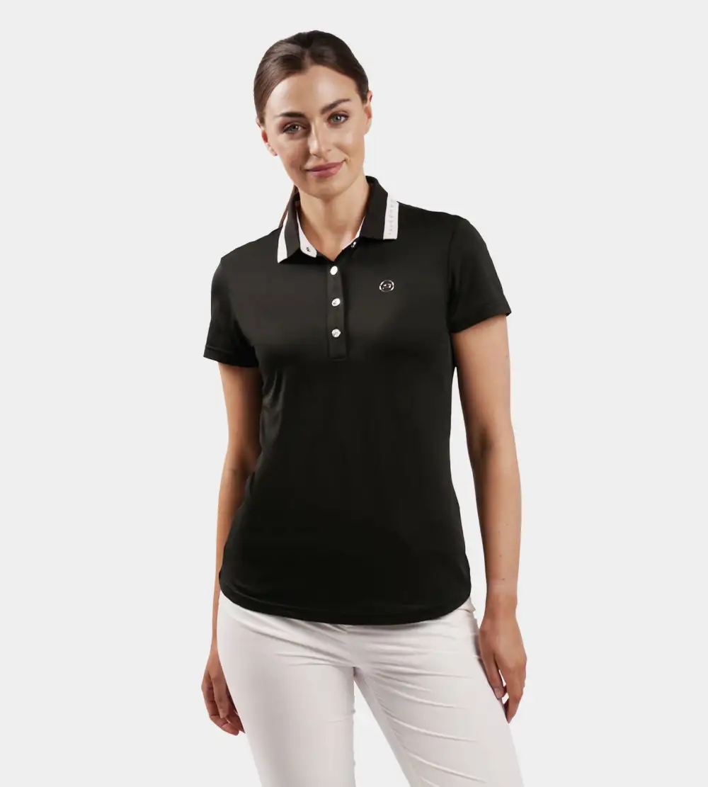 LADIES COUTURE POLO - BLACK