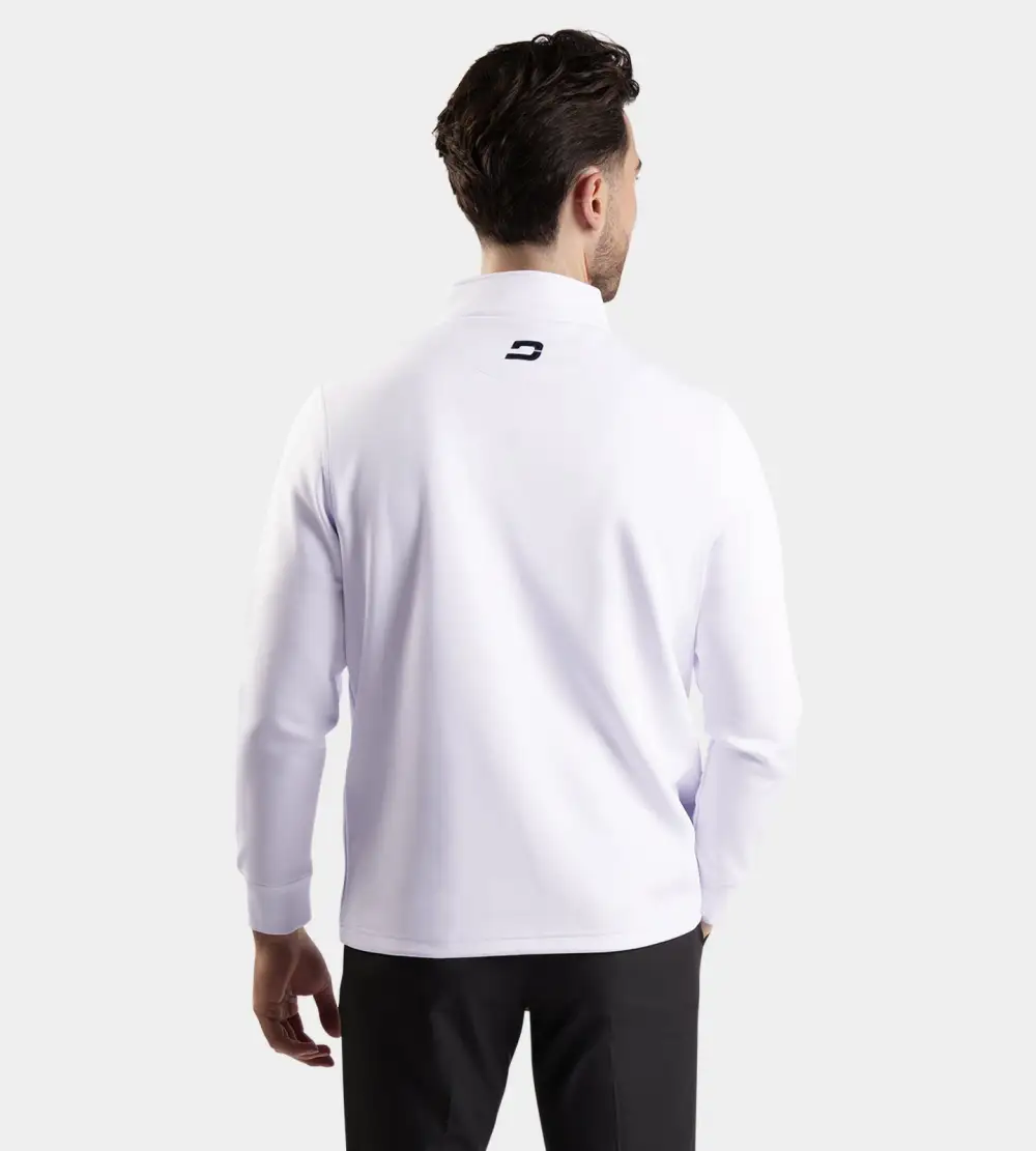 MEN'S ULTRA BLEND GOLF MIDLAYER 1/4 ZIP - WHITE - Image 4