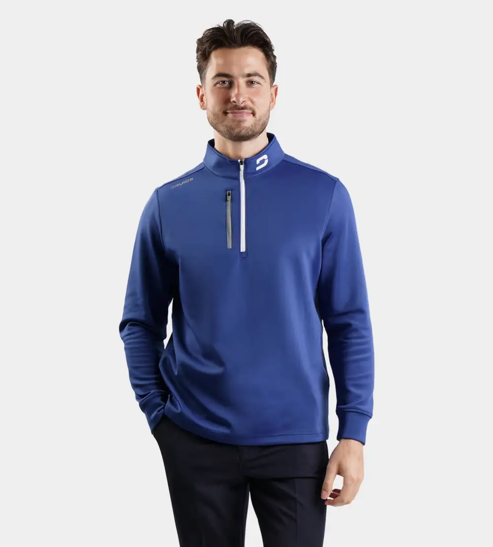 MEN'S ULTRA BLEND GOLF MIDLAYER 1/4 ZIP - BLUE - Image 3