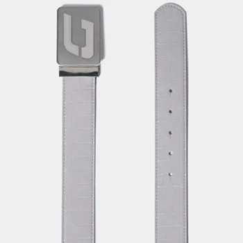 MEN'S CROC GOLF LEATHER BELT - GREY (ONE SIZE FITS ALL)