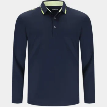 LEADER LONG SLEEVE POLO - NAVY/LIME