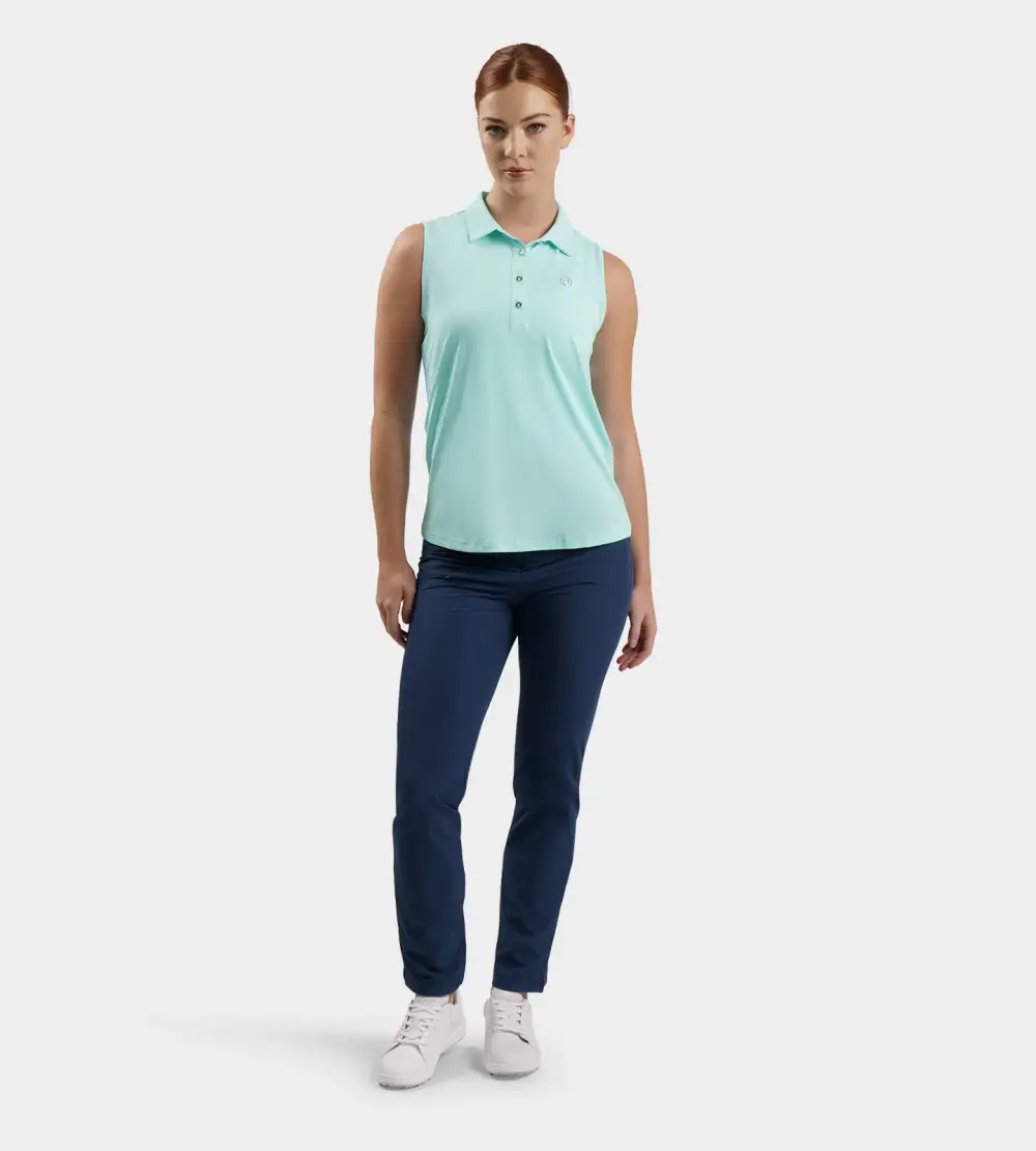 LADIES ELITE SLEEVELESS POLO - MINT - Image 4