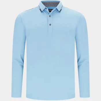 LEADER LONG SLEEVE POLO - BLUE/NAVY