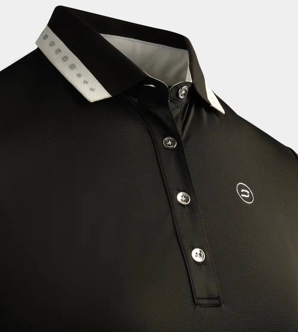 LADIES COUTURE POLO - BLACK - Image 4